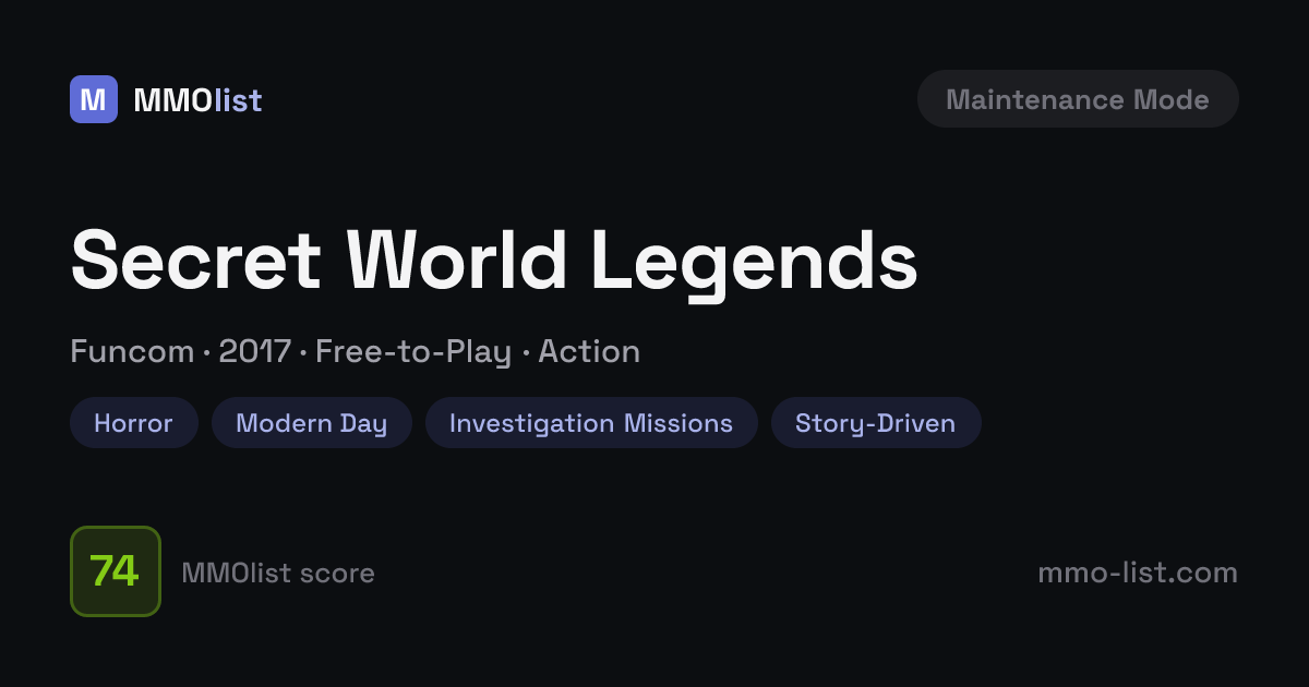 Secret World Legends in 2026 — Still Active? Status & Player Activity ...